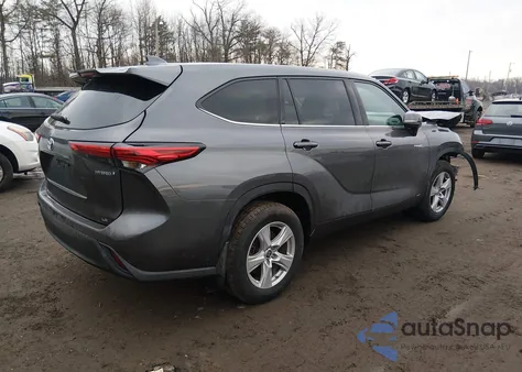 2021 Toyota Highlander Hybrid Le z USA, uszkodzony, nr VIN 5TDBBRCH9MS526221